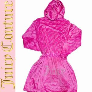 Juicy Couture Rhinestone Logo Crown Embossed Hooded Robe